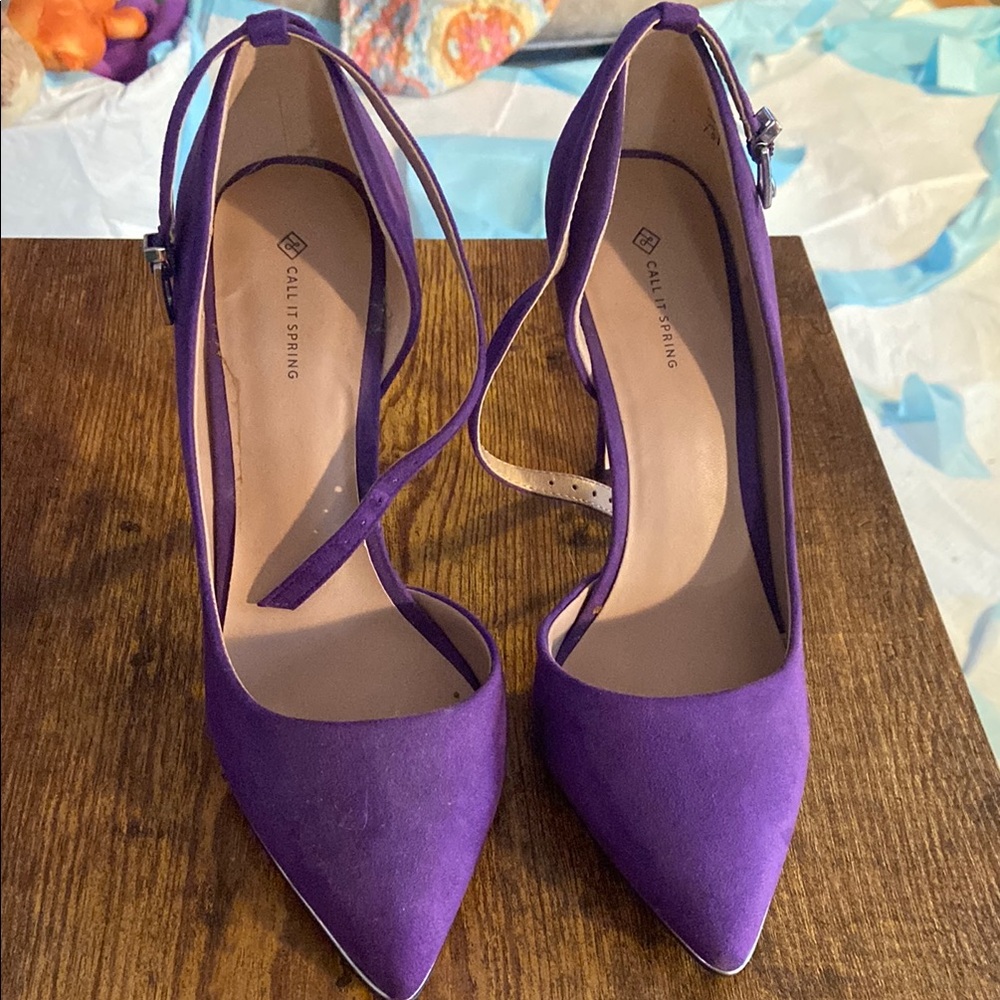 Call It Spring Purple Suede Heels
